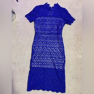 Elegant Blue Lace Dress